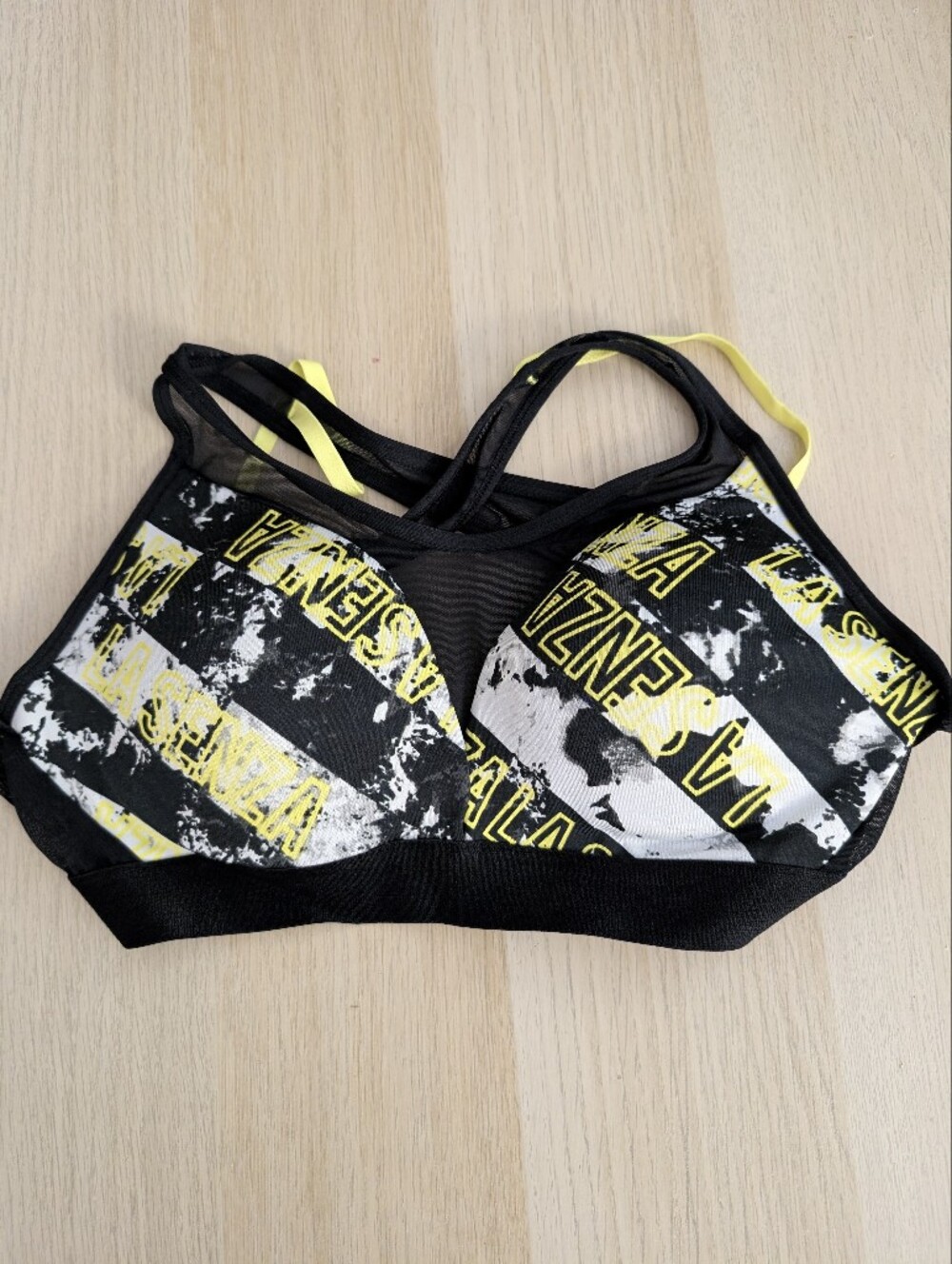 La SENZA Black and Yellow Branded Sports Bra